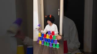 Building with cups!! Part100 #shorts #レオ