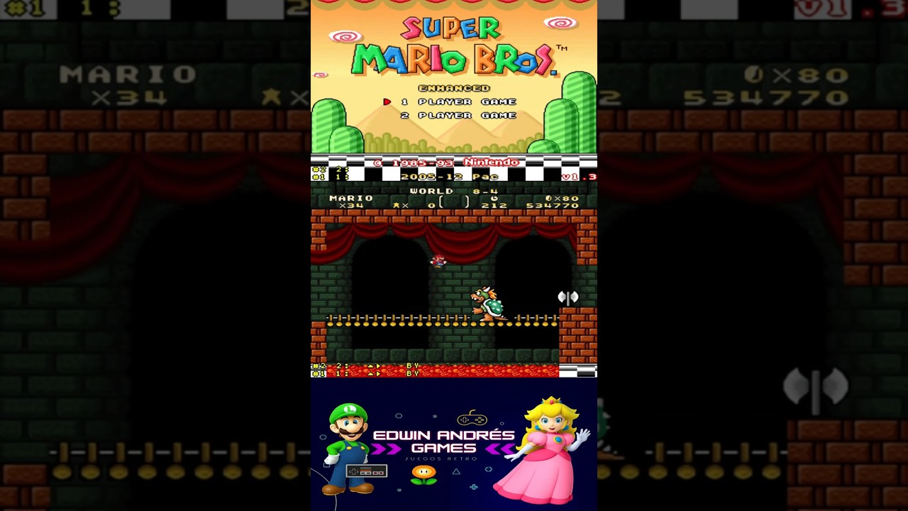 Super Mario Bros Enhanced Mundo 8-4 Castillo Super Nintendo