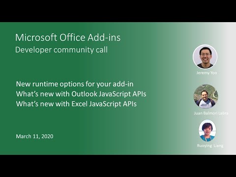 Office Add ins community call March 2020