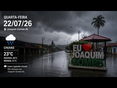 Olha só como está o comércio com chuva em Joaquim Gomes-AL 