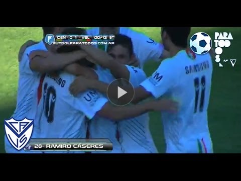 Gol de Cáseres. Central 0 - Vélez 2. Fecha 16. Torneo Inicial 2013. Fútbol Para Todos