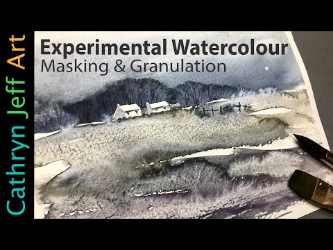 Experimental Watercolour using Masking & Granulation Fluids