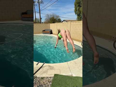 DIVING into the Swimming Pool with no Diving Board #shorts