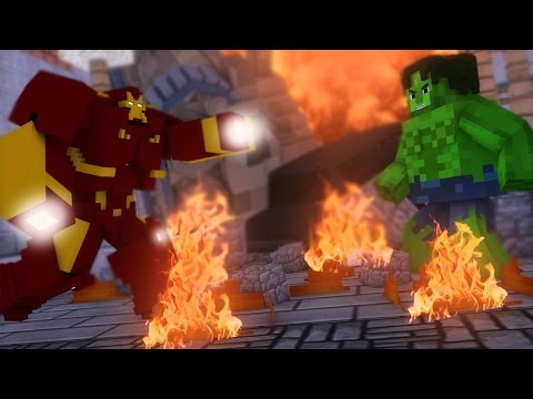 Minecraft: HARDCORE HERÓIS #02 - HULK vs IRON MAN