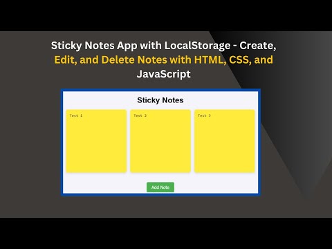 Create Sticky Notes Application Using Html Css And Javascript