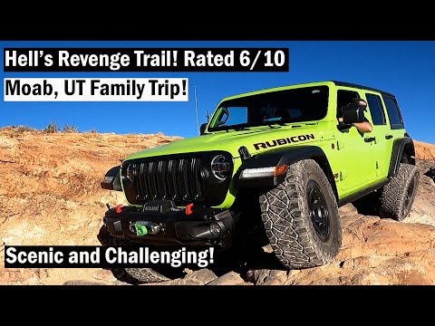 Taking on Hell's Revenge in our 2021 Jeep Wrangler Rubicon  - Moab Trails for beginners - offroad