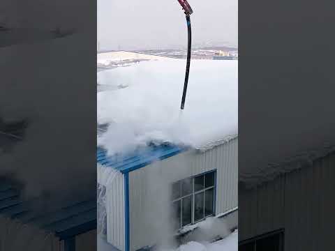 Snow clearing process on roof