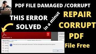 How to Repair corrupted pdf file | How to Repair damage pdf file free online | PDF file corrupt