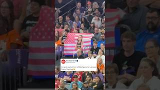 The Phoenix Mercury’s security don’t play around and tried to take a fan’s Caitlin Clark flag 😱