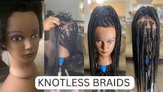 Knotless Box Braids On A Mannequin Head | Practice Run | Glow With D