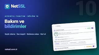 NetSSL Ayrıntılı Tanıtım 10/21 · Site sayfası: bakım ve bildirimler