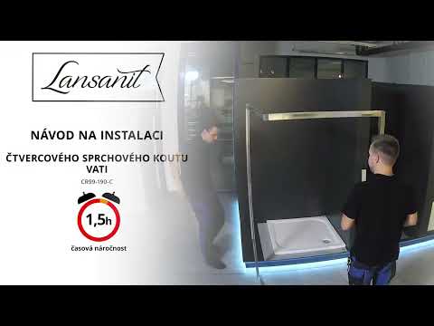 Lansanit LitIN Vati - Sprchový kout čtyřdílný 900x900 mm, lesklý hliník/čiré sklo CR99-190-C