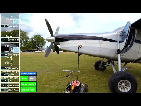 Pilatus PC6 Turbo Porter OK-MJS - Pratt & Whitney Canada PT6A-34 engine startup current measurement