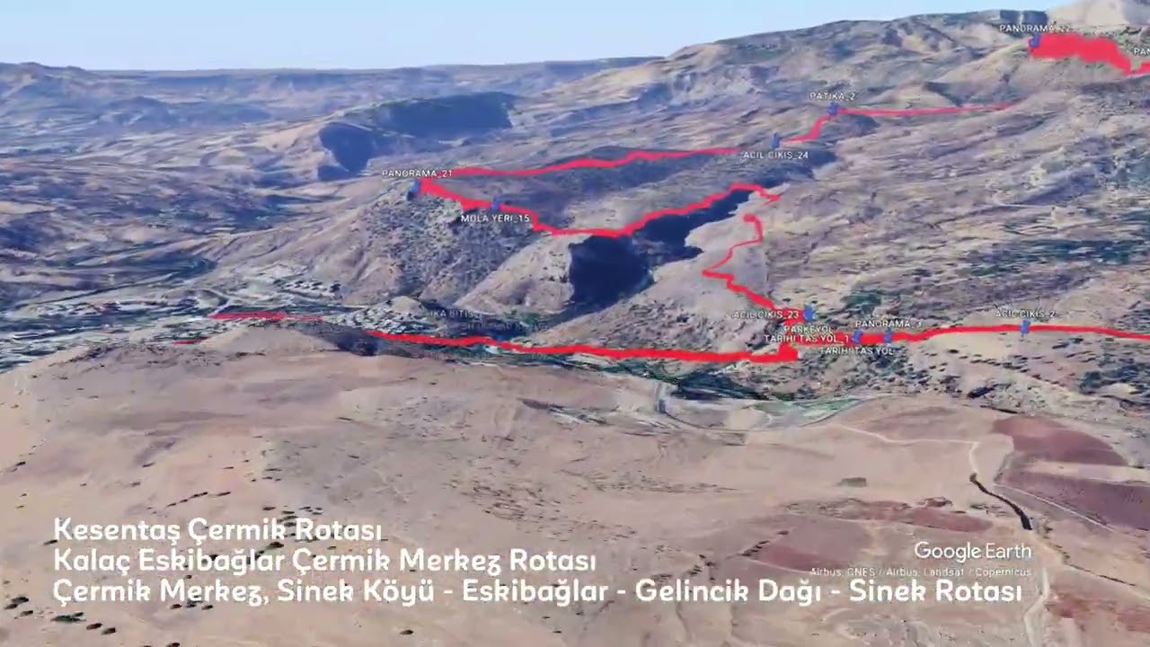 Diyarbakır Kral Yolu - Çermik Kesentaş Rotaları 3D