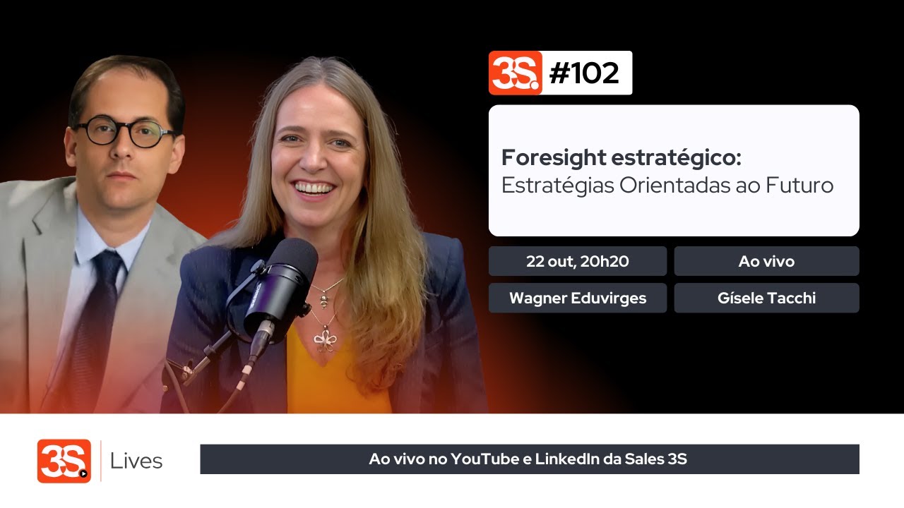 3S Lives #102 | Foresight estratégico: Estratégias Orientadas ao Futuro - Wagner Eduvirges e Gisele