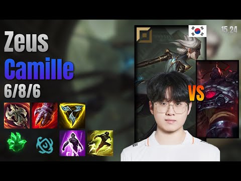 Zeus Top Camille vs Sion lol KR solo rank Full Game 15.24 | 제우스 카밀 vs 사이온