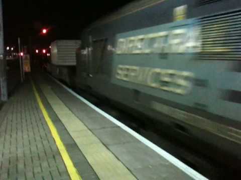 37667 + 37601 hauling nuclear flask UP through Ashford Intl