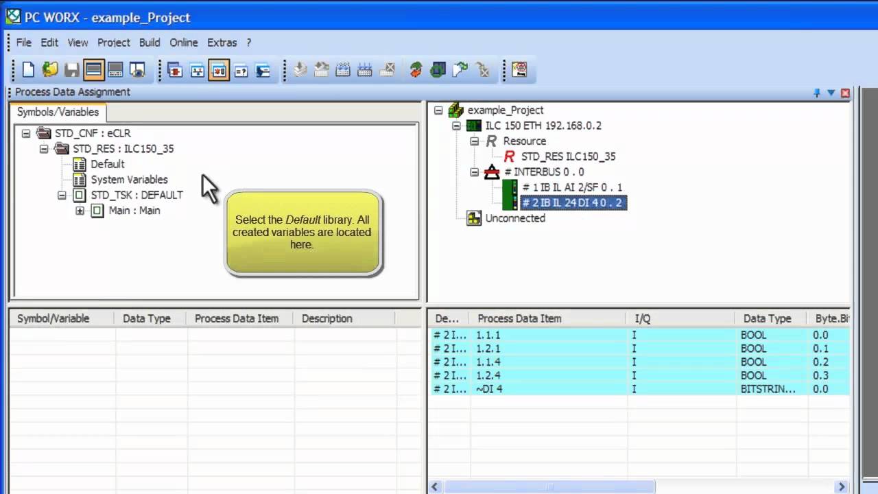 PC Worx video tutorial - Developing a simple program - Chapter 6 - Phoenix Contact