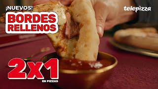 Telepizza Nuevos Bordes Rellenos con salsas para mojar. anuncio