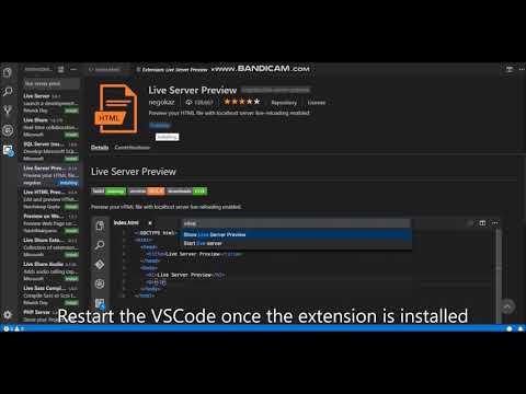 HTML Preview Extension  | VSCode |  Web Development   2019