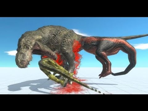 Zombie Death Run T-Rex vs Carnotaurus Cryolophosaurus - Animal Revolt Battle Simulator ARBS