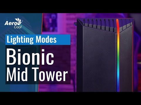 AEROCOOL PGS BIONIC-G-BK-v2 RGB - PC dėklas video