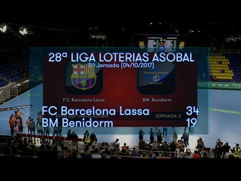 LIGA LOTERIAS ASOBAL J05 FC Barcelona Lassa - BM Benidorm 34 - 19