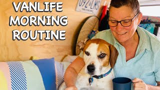 PEACEFUL MORNING ROUTINE WITH A DOG: Living in a van in Australia with my dog.