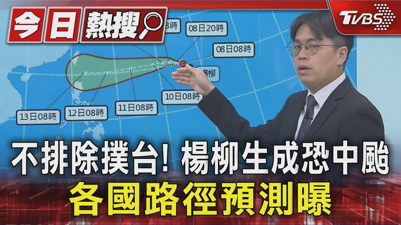 不排除撲台! 楊柳生成恐變中颱 各國路徑預測曝