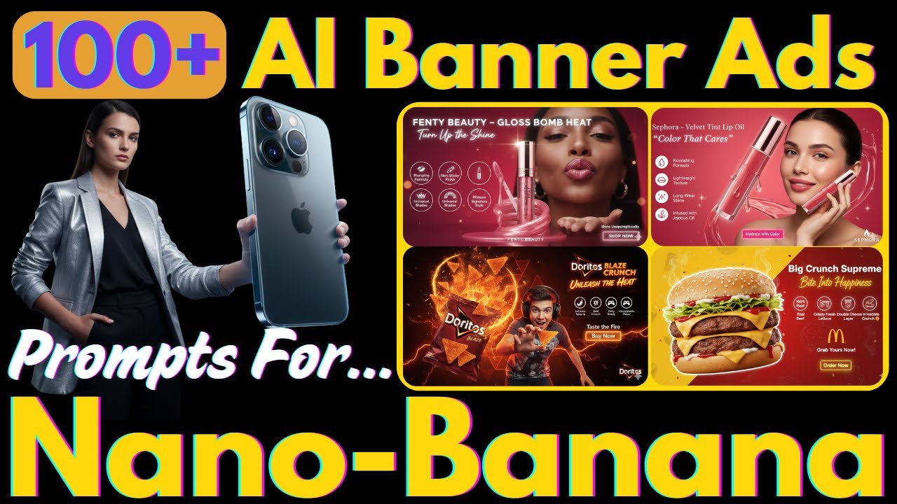 I Created 100+ AI Banner Ads with Nano-Banana (Free Pack for Members)