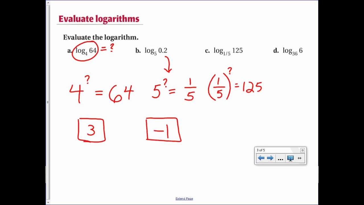 7 4a Evaluate Logarithms