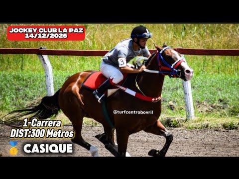 Jockey Club La Paz 14/12/2025. 1°Carrera DIST:300 METROS 🥇CASIQUE