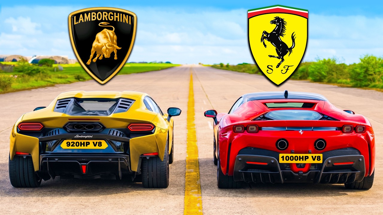 Ferrari SF90 v Lambo Temerario: DRAG RACE