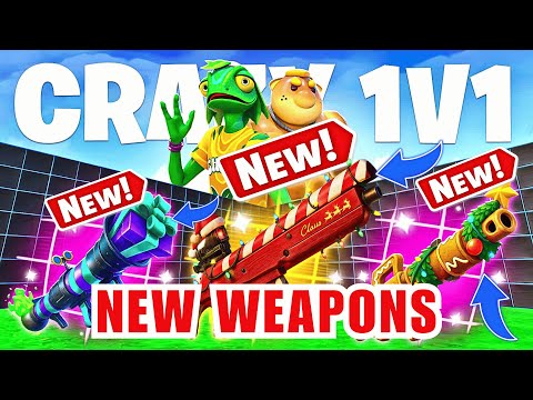 NEW WEAPONS CRAZY 1V1 FFA ALL GUNS & RIDES MAP FORTNITE CREATIVE (PART 44) gingerbread rifle