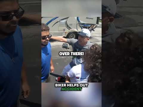 Biker Helps Out WRECK 🤯