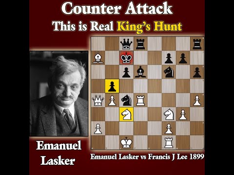 Amazing King's hunt by Emanuel Lasker | Lasker vs Lee 1899