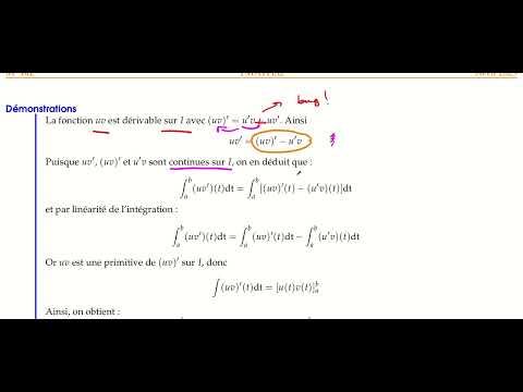 Démonstration formule intégration par parties