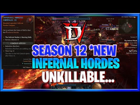 Diablo 4 Season 12 Bloody Infernal Hordes (Butchers UNKILLABLE?)