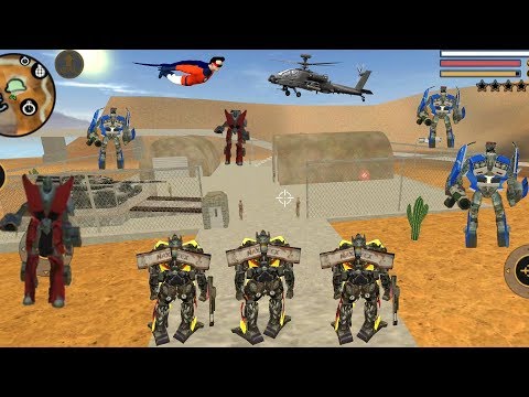 Vegas Crime Simulator (Transformer Fight Robot Car on Military Base) Car Robot Group & Pickup Truck