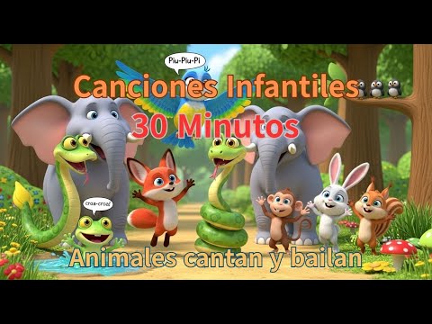 🎶Canciones Infantiles 30 Minutos 🎶 | Animales de la Selva, el Bosque y la Playa🐇🐬🌴🦊🐻🐢🦉