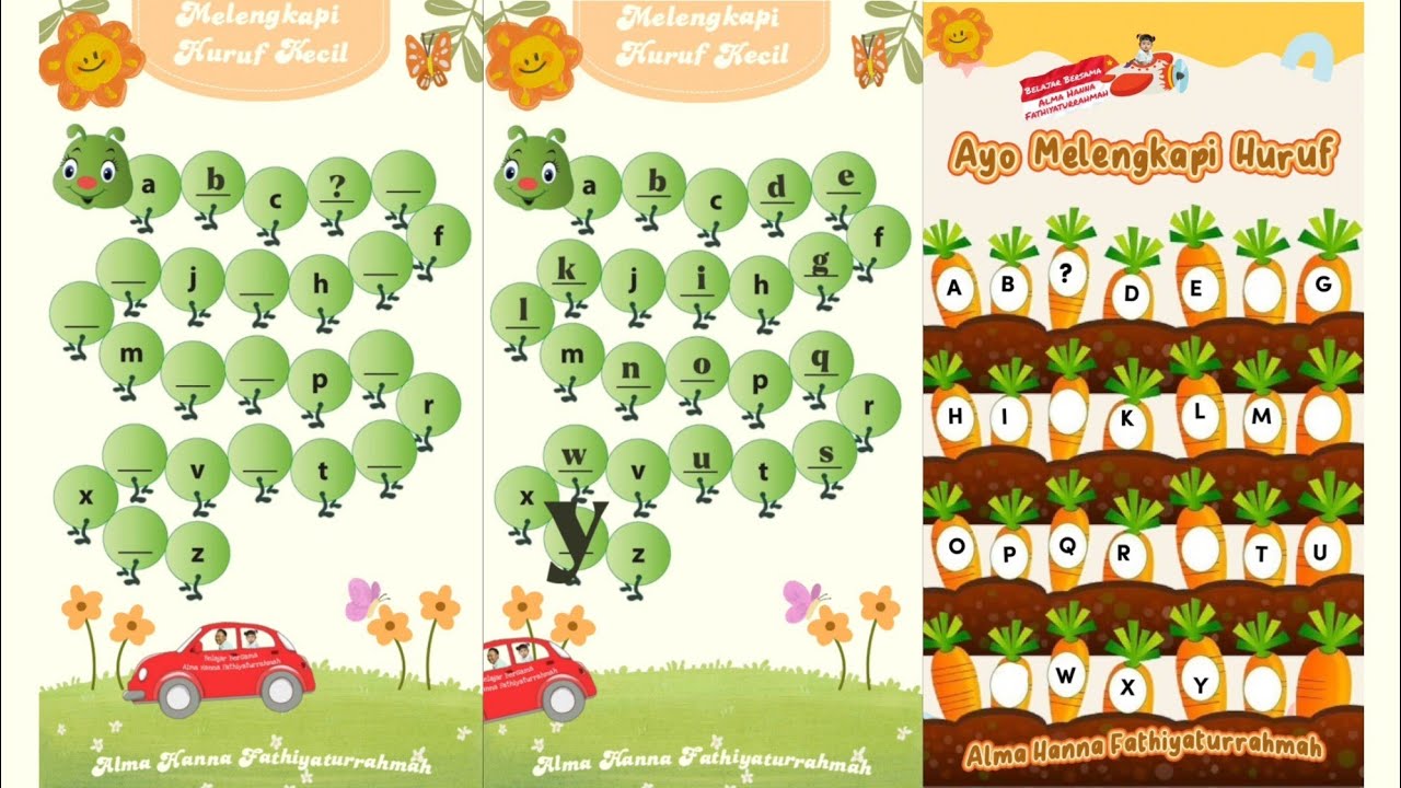 Melengkapi Huruf ABCDE Huruf Kecil Besar | Belajar Anak Sehari-hari 💖 Belajar Balita PAUD TK SD