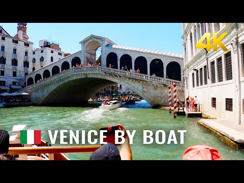 Venice by boat, beautiful Grand Canal boat tour Venice Italy, from Santa Croce to San Marco