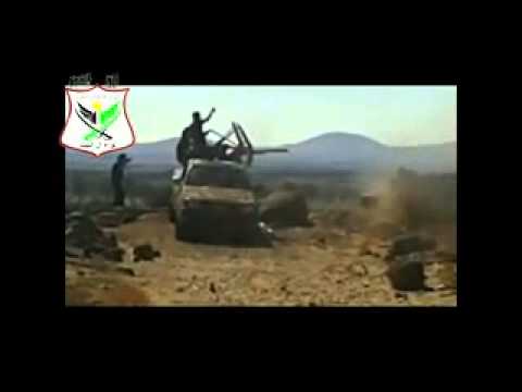 استهداف مقرات النظام في تل الحارة في ريف درعا برشاش 14.5 من قبل لواء آل البيت ضمن معركة الفجر وليال عشر