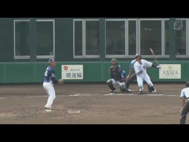 【ファーム】初球を狙い打ち!! マリーンズ・三木亮 左中間へのタイムリーヒットで勝ち越し!!  2023年7月14日 千葉ロッテマリーンズ 対 埼玉西武ライオンズ