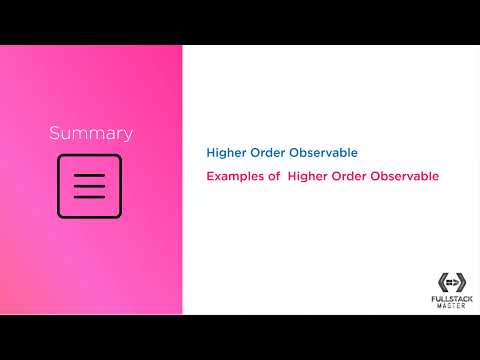Summary of Higher Order RxJS Observable Module