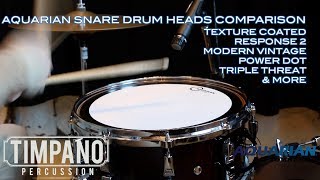 Video thumbnail for ULTIMATE Aquarian Snare Drum Heads Comparison - Timpano Percussion by Timpano-percussion