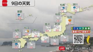 6月9日の天気