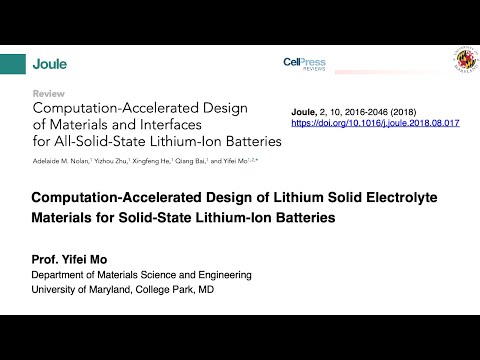 Computation Materials Design of Solid Electrolytes video thumbnail