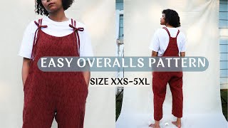 Easy Tie Front Overalls Jumpsuit - Meadow Overalls Style B PDF Pattern Tutorial