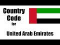 United Arab Emirates Dialing Code - Emirati Country Code - Area Codes in United Arab Emirates